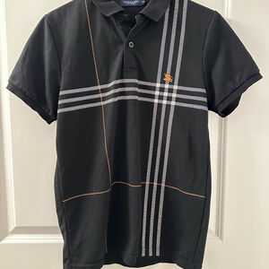 Burberry Mens Polo Shirt | Multi Black | M